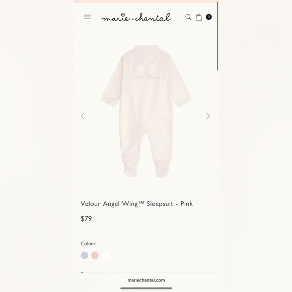 2 Marie-Chantal Angel Wing Sleepsuits sz 12mo - Picture 8 of 9